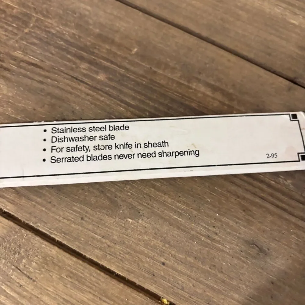 Vintage 1995 Pampered Chef Serrated Bread Knife 9” Stainless Steel